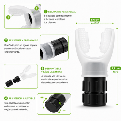 Entrenador Respiratorio Ajustable FiittPro | Mejora tu Resistencia