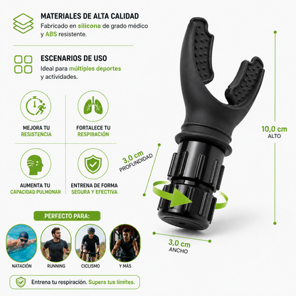 Entrenador Respiratorio Ajustable FiittPro | Mejora tu Resistencia
